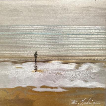 Painting Reflet plage des 3 digues  by Mahieu Bertrand | Painting Figurative Metal Landscapes, Marine