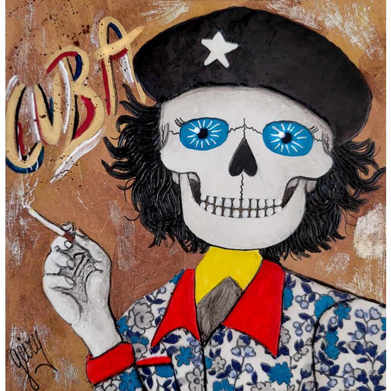Peinture Ernesto de Guevara par Geiry | Tableau Matiérisme