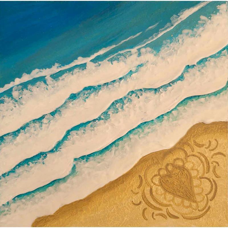 Peinture Mer des Caraïbes par Geiry | Tableau Matiérisme