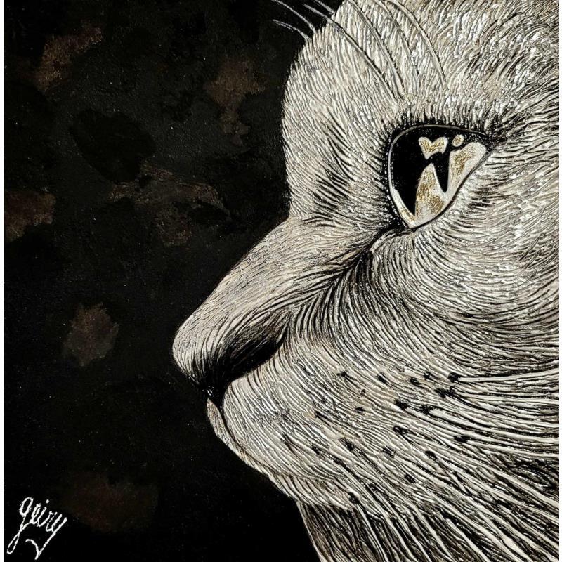 Peinture Gato platecido par Geiry | Tableau Matiérisme