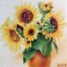 Painting Bouquet de soleil by Tchirieff Katia | Painting Figurative Still-life Oil