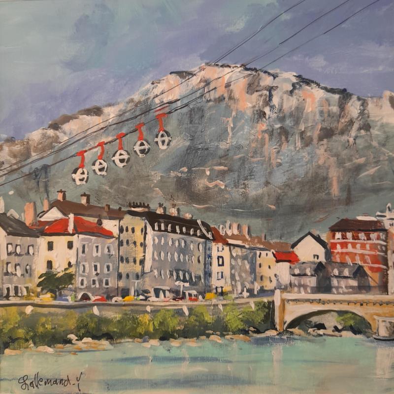 Painting Bulles Grenoble 2 by Lallemand Yves | Painting Figurative Urban Acrylic