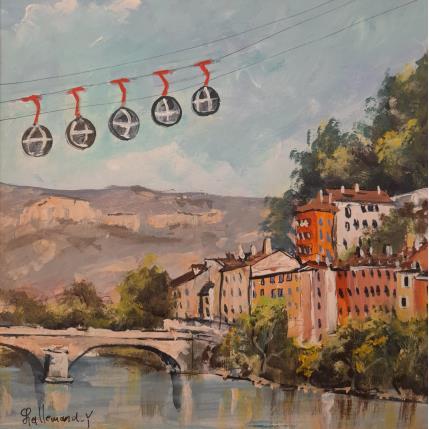 Painting Les bulles Grenoble 1 by Lallemand Yves | Painting Figurative Acrylic Urban