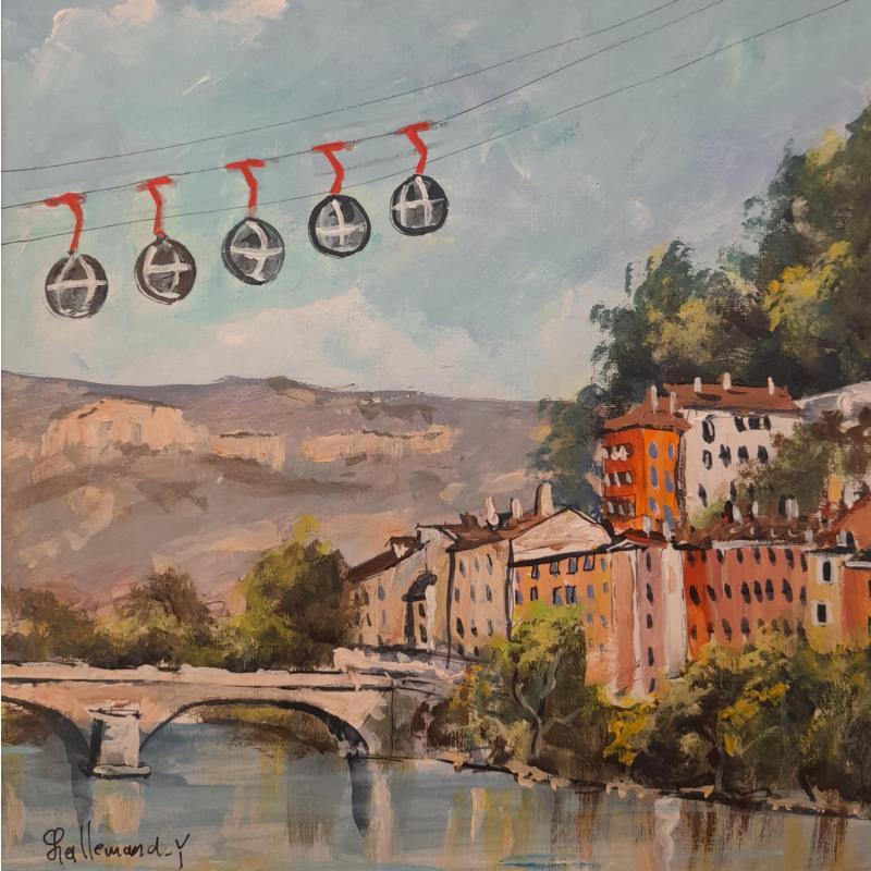 Painting Les bulles Grenoble 1 by Lallemand Yves | Painting Figurative Urban Acrylic