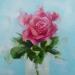 Painting Rose by Jung François | Painting Figurative Still-life Oil