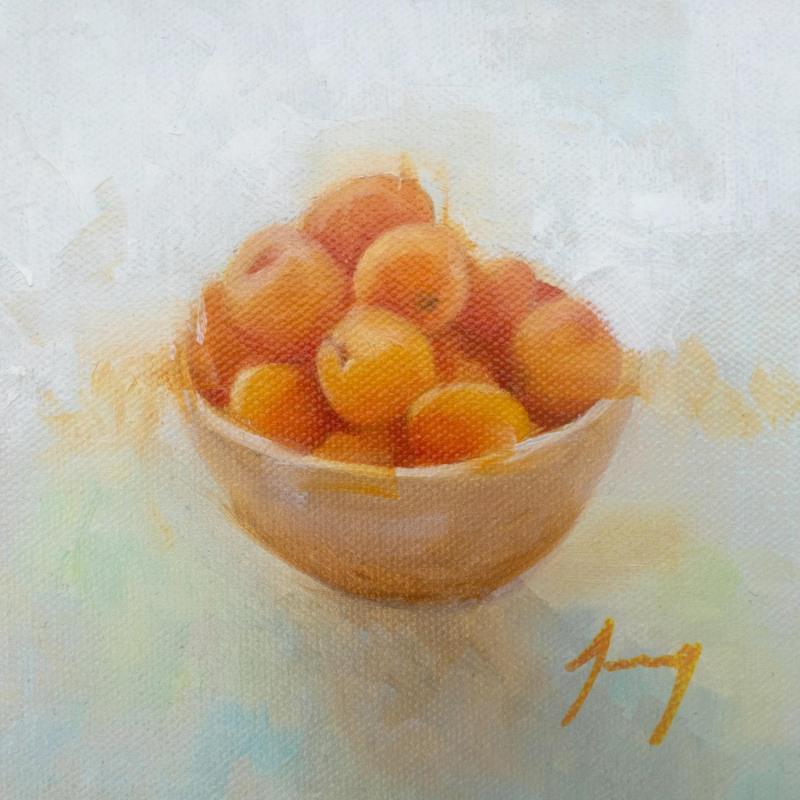 Painting le bol d'abricots by Jung François | Painting Figurative Oil Still-life