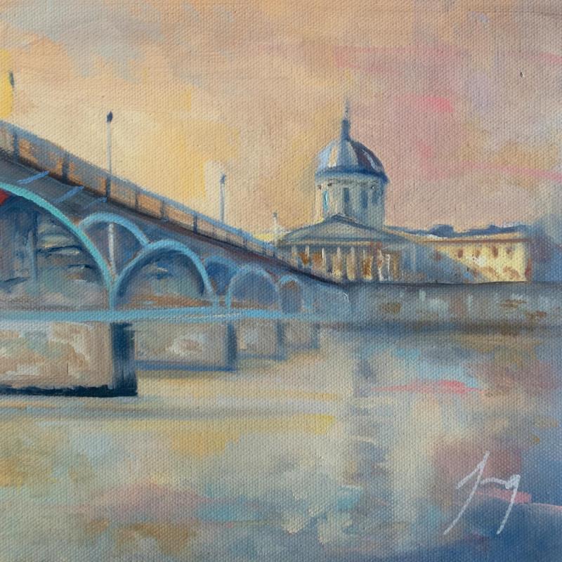 Gemälde Le pont des Arts von Jung François | Gemälde Figurativ Urban Öl