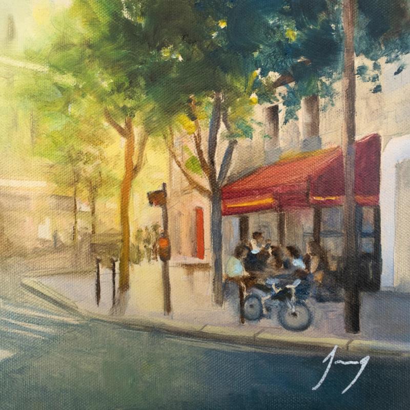 Gemälde Au coin de la rue von Jung François | Gemälde Figurativ Urban Öl