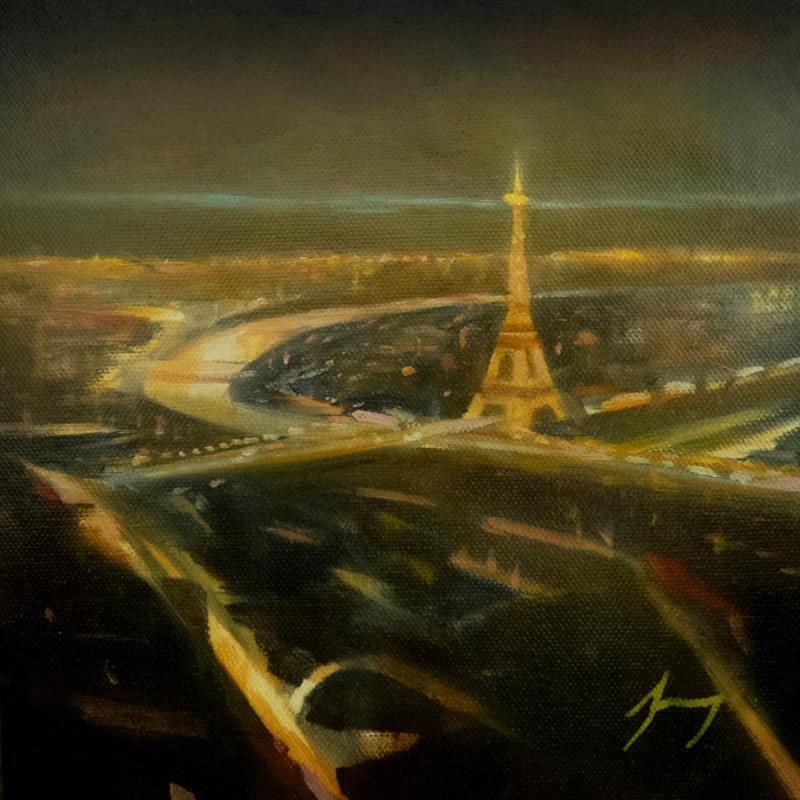 Gemälde By night von Jung François | Gemälde Figurativ Urban Öl