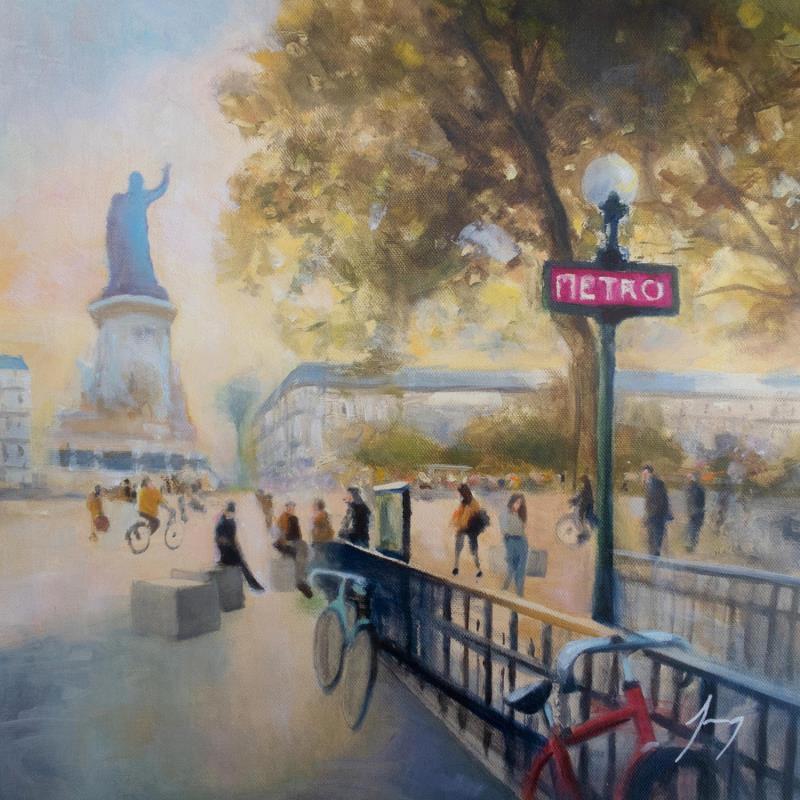 Gemälde République von Jung François | Gemälde Figurativ Urban Alltagsszenen Öl