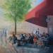 Painting Café de l'île-Saint-Louis by Jung François | Painting Figurative Urban Life style Oil