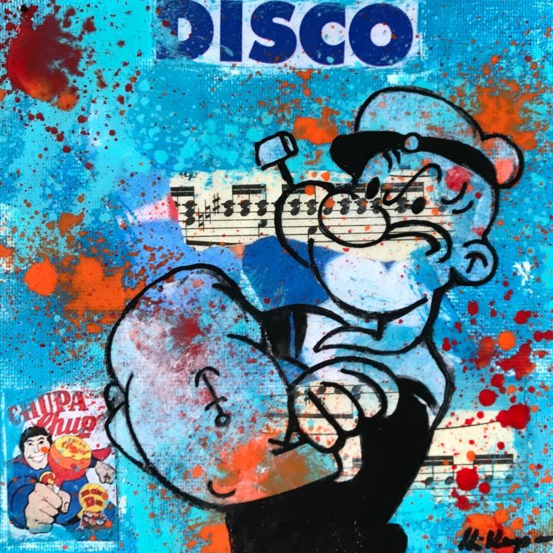 Gemälde Popeye von Kikayou | Gemälde Pop-Art Pop-Ikonen Graffiti Acryl Collage