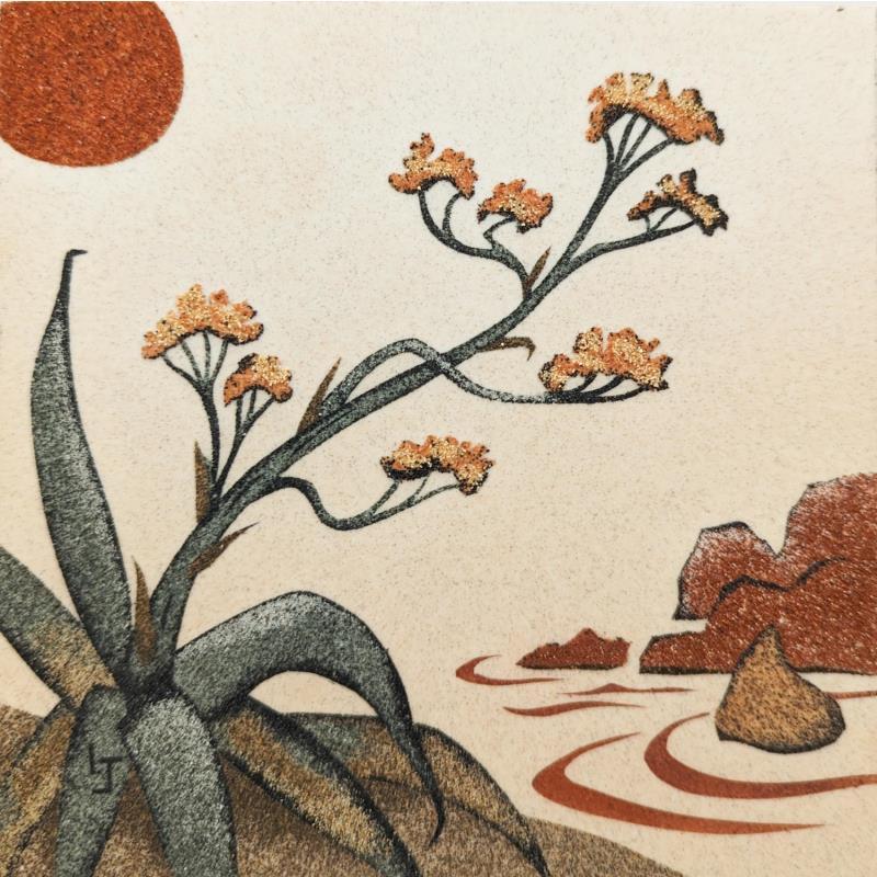 Peinture Aloes par Jovys Laurence  | Tableau Matiérisme Paysages Nature Sable