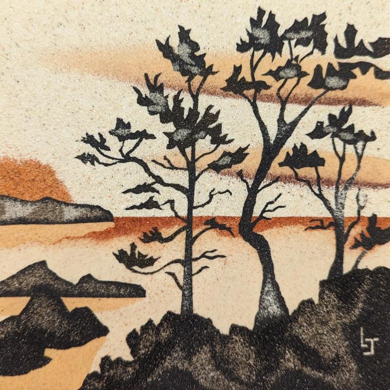 Peinture Les roches noires par Jovys Laurence  | Tableau Matiérisme Paysages Nature Sable