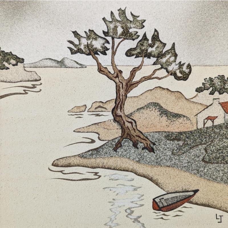 Gemälde La petite maison près du grand pin von Jovys Laurence  | Gemälde Materialismus Landschaften Natur Sand