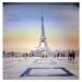 Peinture Place du Trocadéro par Bailly Kévin  | Tableau Figuratif Urbain Architecture Aquarelle Encre