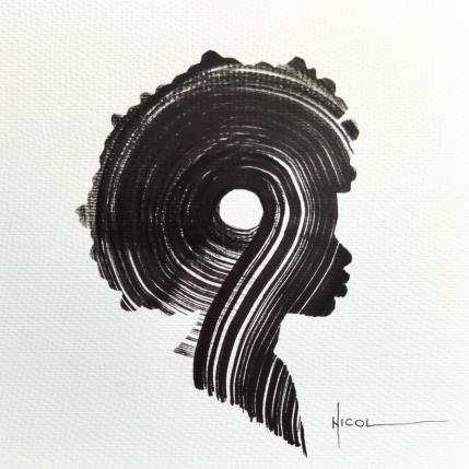 Painting Time CVIII by Nicol | Painting Figurative Ink Black & White, Minimalist, Pop icons, Portrait