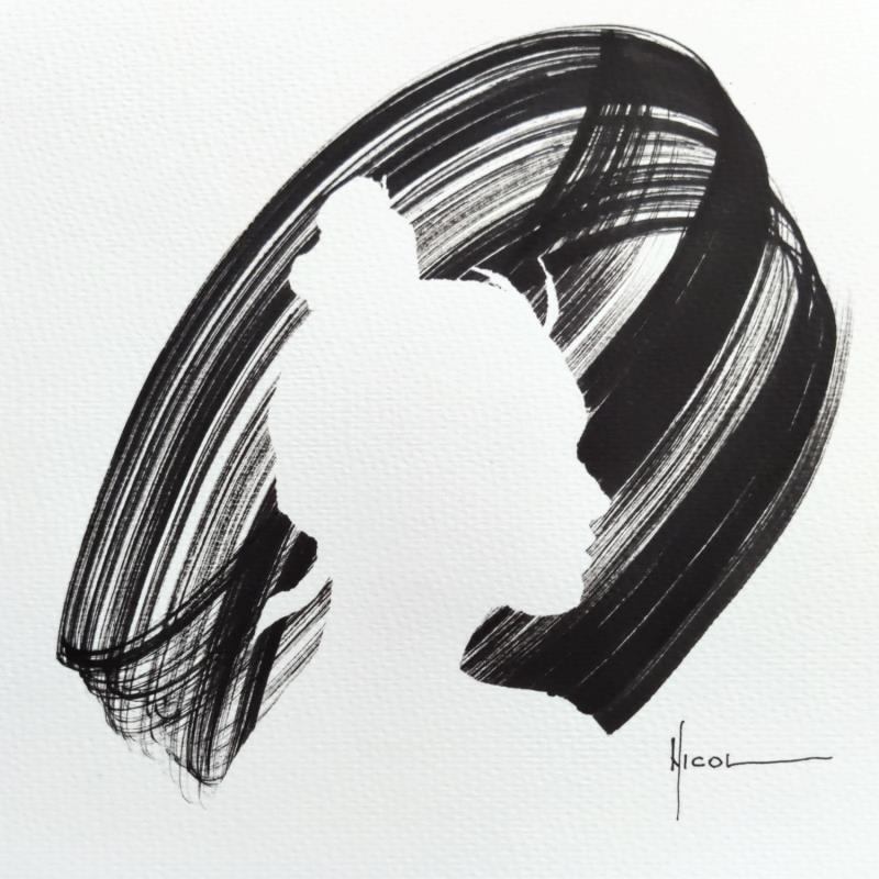 Painting Time CXXI by Nicol | Painting Figurative Ink Black & White, Minimalist, Pop icons, Portrait