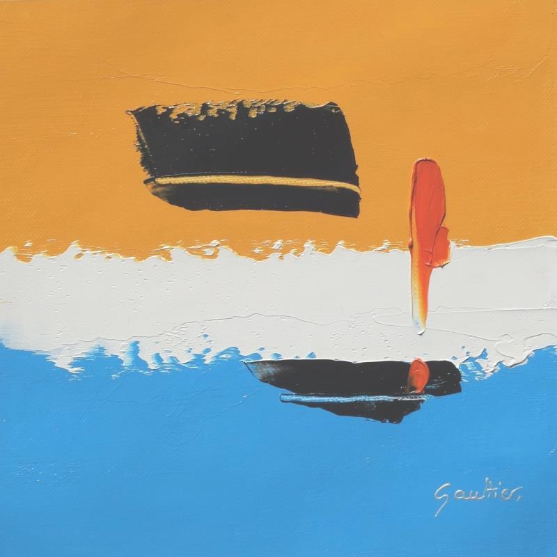 Gemälde Sur la plage von Gaultier Dominique | Gemälde Abstrakt Minimalistisch Öl
