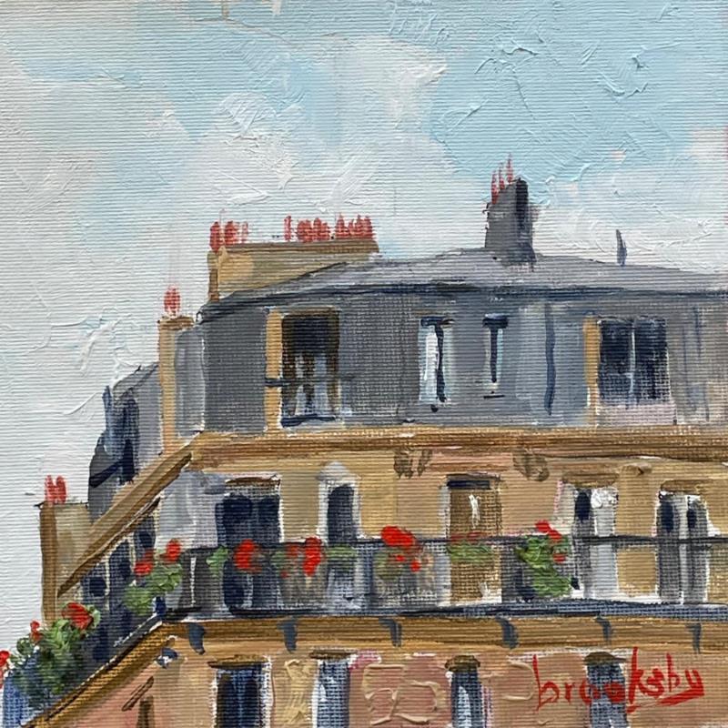 Peinture Parisian Rooftop par Brooksby | Tableau Figuratif Huile Architecture