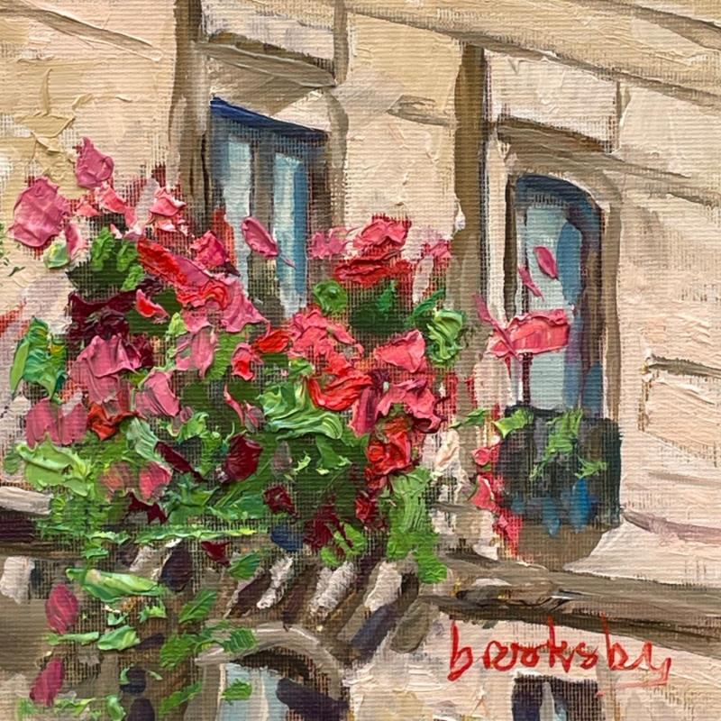 Painting Parisian Window by Brooksby | Painting Figurative Oil Architecture, Urban