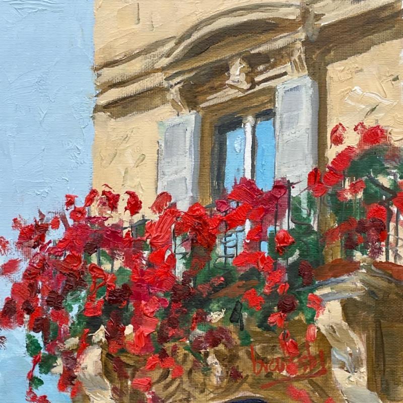 Painting Parisien Flowers by Brooksby | Painting Figurative Life style Architecture Oil