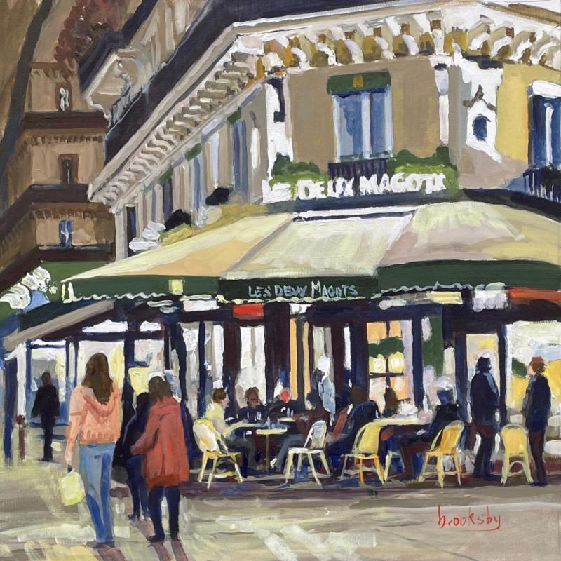 Painting Les Deux Magots by Brooksby | Painting Figurative Oil
