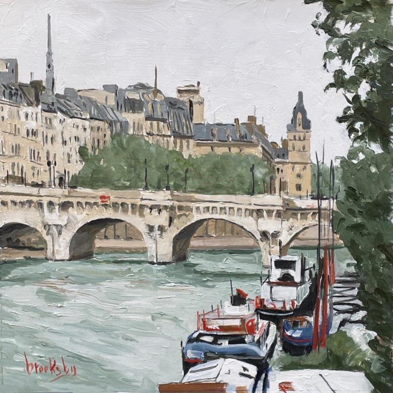 Painting Les Quais by Brooksby | Painting Figurative Oil