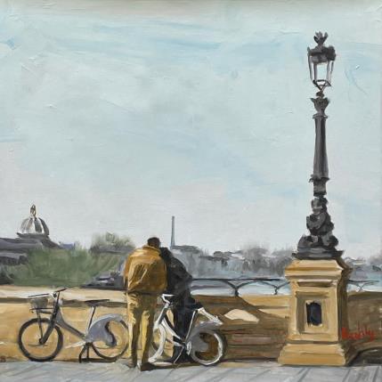 Painting Lovers on the Bridge by Brooksby | Painting Figurative Oil