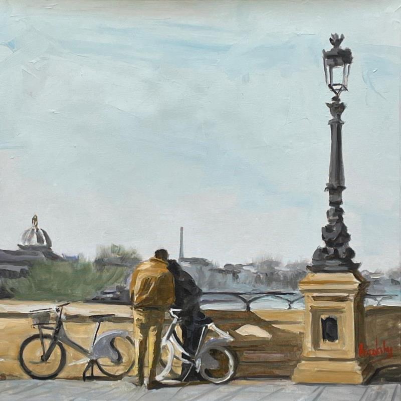 Gemälde Lovers on the Bridge von Brooksby | Gemälde Figurativ Öl