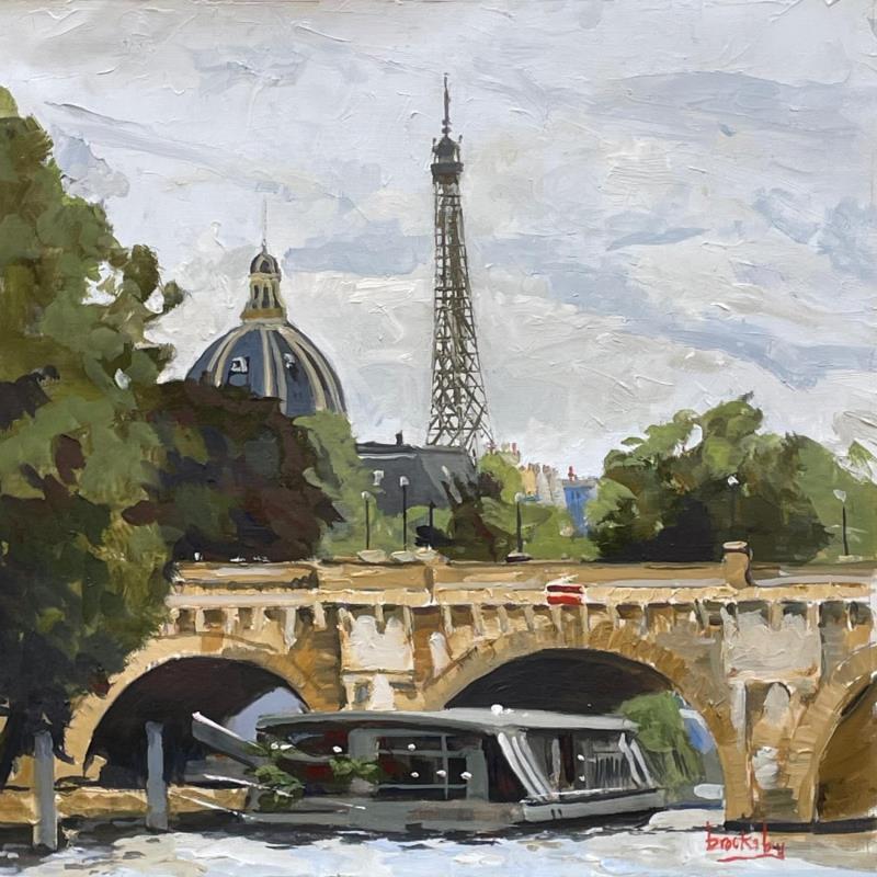 Painting La Tour Eiffel et les Quais by Brooksby | Painting Figurative Oil