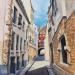 Painting Rue de nevers, let's meet by Rasa | Painting Figurative Urban Acrylic