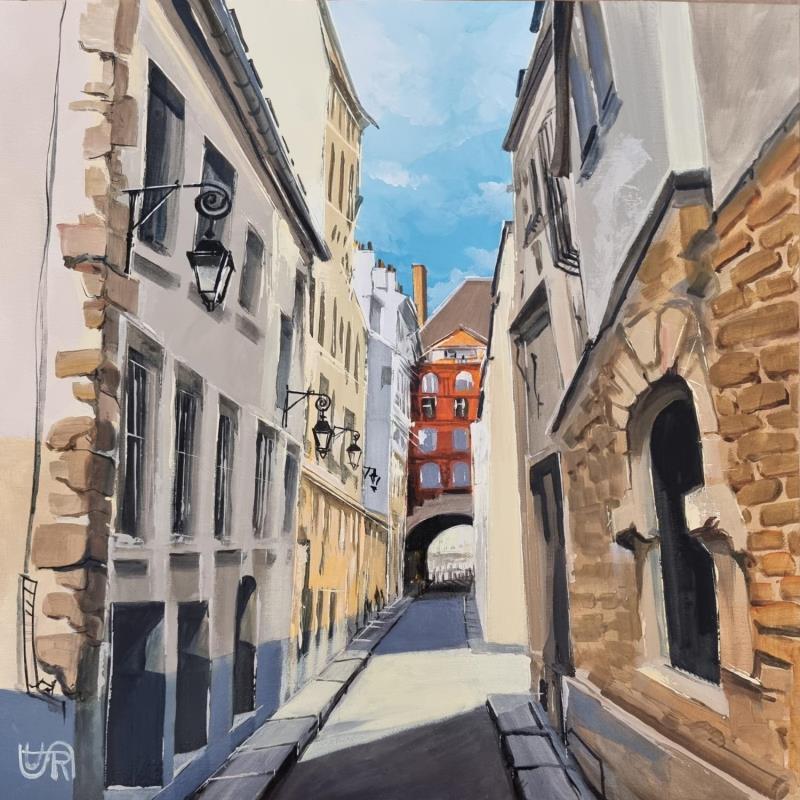 Painting Rue de nevers, let's meet by Rasa | Painting Figurative Acrylic Urban