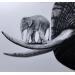 Gemälde Elephanteau von Benchebra Karim | Gemälde Figurativ Gesellschaft Tiere Zeichenkohle