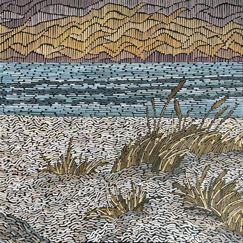 Gemälde white beach at sunset 2  von Dmitrieva Daria | Gemälde Impressionismus Landschaften Marine Natur Acryl