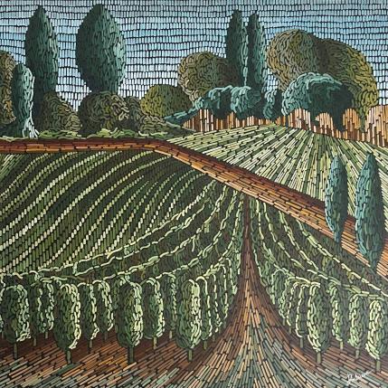 Peinture Vineyards  par Dmitrieva Daria | Tableau Impressionnisme Acrylique Nature, Paysages