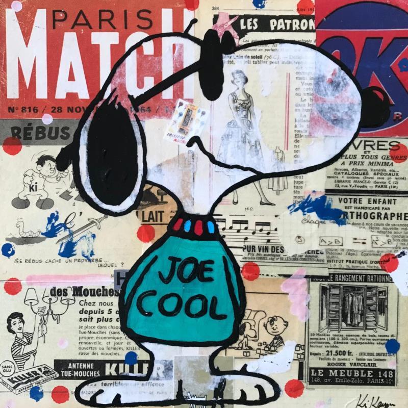 Gemälde Snoopy cool vintage von Kikayou | Gemälde Pop-Art Pop-Ikonen Graffiti Acryl Collage