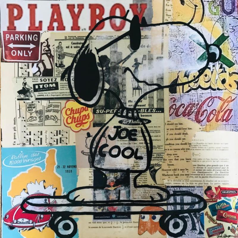 Peinture Snoopy skate vintage  par Kikayou | Tableau Pop-art Icones Pop Graffiti Acrylique Collage