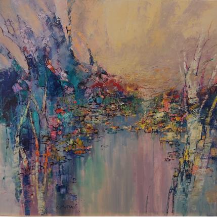 Peinture 80x80  Harmony  par Petras Ivica | Tableau Impressionnisme Huile Nature, Paysages