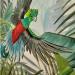 Peinture Quetzal Costa Rica par Geiry | Tableau Matiérisme Nature Animaux Acrylique Pigments