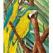 Peinture Amazonie par Geiry | Tableau Matiérisme Nature Animaux Acrylique Pigments Poudre de marbre