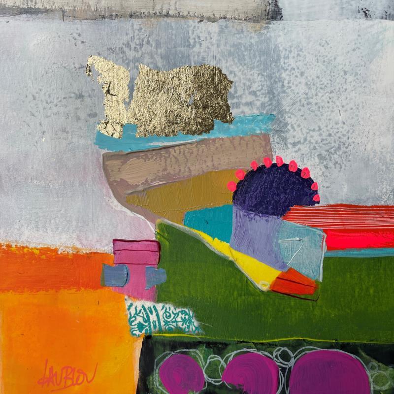 Painting Lovely day by Lau Blou | Painting Abstract Acrylic, Cardboard, Gluing Landscapes