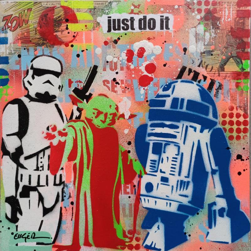 Gemälde JUST DO IT von Euger Philippe | Gemälde Pop-Art Pop-Ikonen Acryl Collage