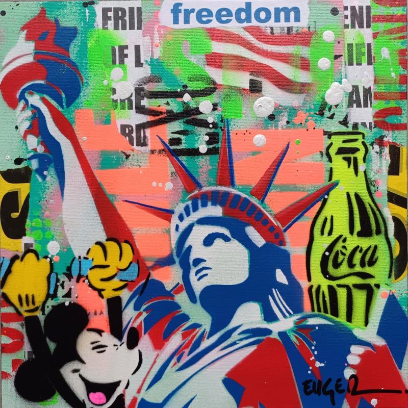Painting FREEDOM by Euger Philippe | Painting Pop-art Pop icons Acrylic Gluing