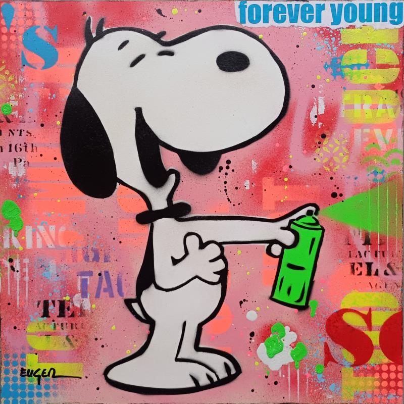 Painting FOREVER YOUNG by Euger Philippe | Painting Pop-art Pop icons Acrylic Gluing