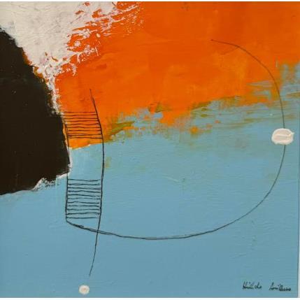 Peinture Abstract orange A41 par Wilms Hilde | Tableau Abstrait Acrylique, Collage