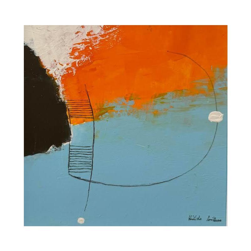 Painting Abstract orange A41 by Wilms Hilde | Painting Abstract Acrylic Gluing