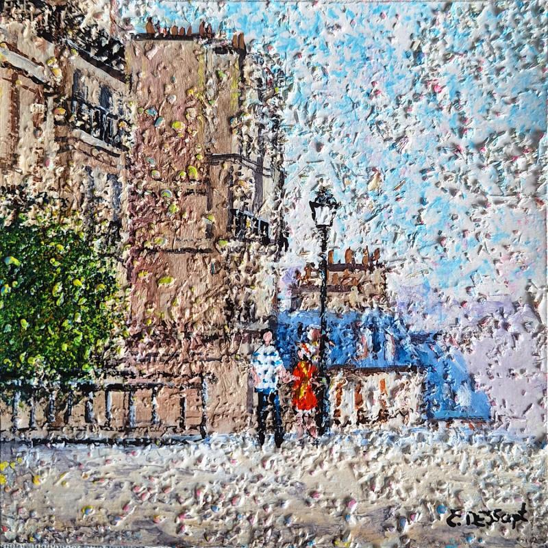 Gemälde Autour de Montmartre von Dessapt Elika | Gemälde Impressionismus Acryl, Sand