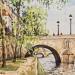 Peinture Paris, Ile St Louis, Pont Marie par Decoudun Jean charles | Tableau Figuratif Urbain Aquarelle
