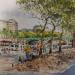 Peinture Paris, Les quais et le Pont de Sully par Decoudun Jean charles | Tableau Figuratif Urbain Aquarelle